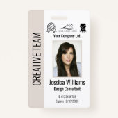 Persoonlijke Corporate Employee ID Badge Beige (Voorkant)