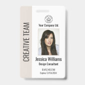 Persoonlijke Corporate Employee ID Badge Beige (Front)