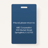 Persoonlijke Corporate Employee ID Verticale Badge (Achterkant)