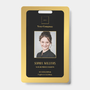 persoonlijke Corporate Employee Modern Golden ID Badge