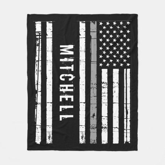 Persoonlijke correctiecommandant Thin Grey Line Fleece Deken (Voorkant)