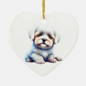 Persoonlijke Coton de Tulear Puppy Keramisch Ornament (Voorkant)
