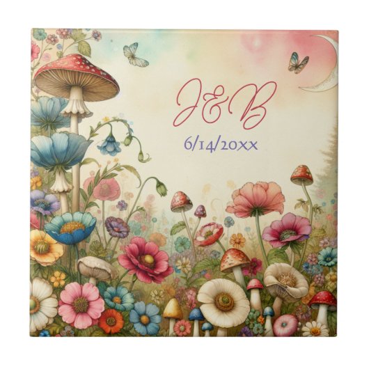 Persoonlijke Cottage Core Bruiloft  Tegeltje (Voorkant)