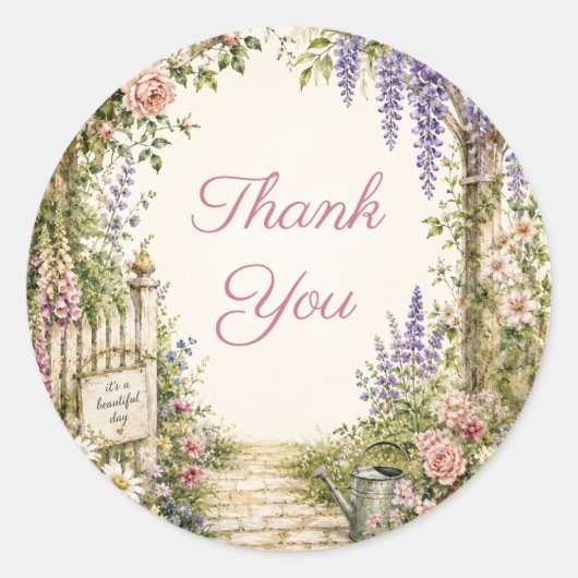 Persoonlijke Cottage Garden Bedankt Sticker (Voorkant)