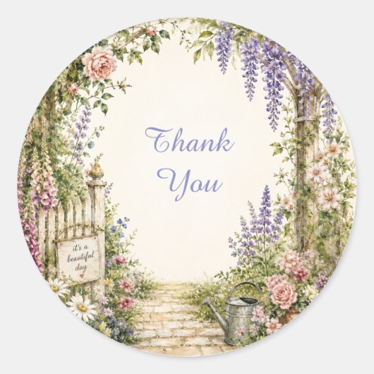 Persoonlijke Cottage Garden Bedankt Sticker (Voorkant)