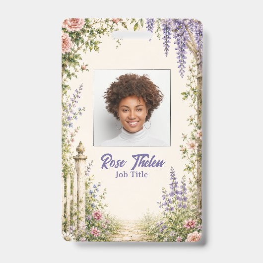 Persoonlijke Cottage Garden Bloem ID Badge (Voorzijde)