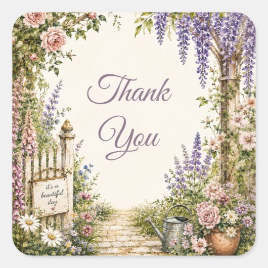 Persoonlijke Cottage Garden Bloem Sticker (Voorkant)