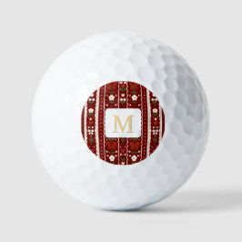 Persoonlijke Cottagecore Bloemenslinger Donkerrood Golfballen
