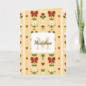 Persoonlijke Cottagecore Bloemenslinger Goud Kaart (Voorkant)