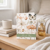 Persoonlijke Cottagecore Bloemvlinder Bedankkaart