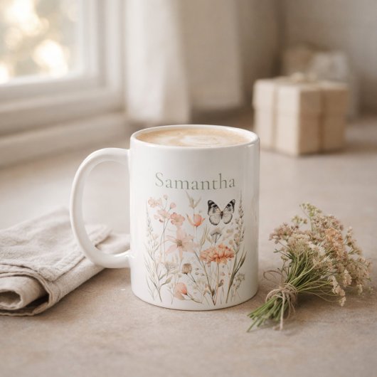 Persoonlijke Cottagecore Wilde Bloem Koffiemok