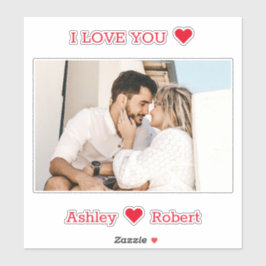 Persoonlijke Couple Foto en naam waar ik van hou Sticker