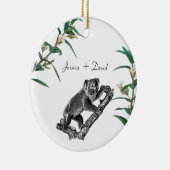 Persoonlijke Couple Names Kerstmis Koala Keramisch Ornament (Rechts)