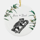 Persoonlijke Couple Names Kerstmis Koala Keramisch Ornament (Voorkant)