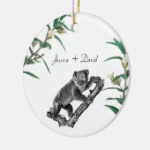 Persoonlijke Couple Names Kerstmis Koala Keramisch Ornament (Links)