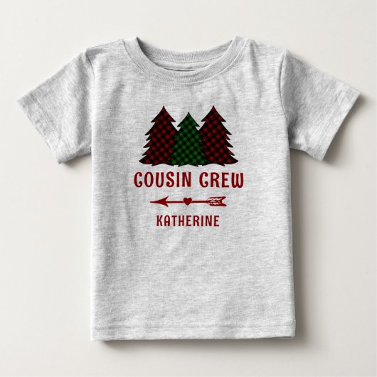 Persoonlijke Cousin Crew Geruite Kerstbomen (Voorkant)