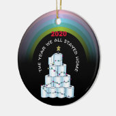 Persoonlijke COVID 2020 Kerstmis We Bleven Thuis Keramisch Ornament (Links)