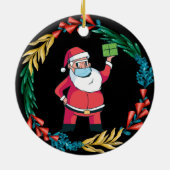 Persoonlijke COVID 2020 Kerstmis We Bleven Thuis Keramisch Ornament (Achterkant)