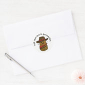 Persoonlijke Cowboy Aardappel Ronde Sticker (Envelop)