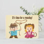 Persoonlijke cowboy en Cowgirl BBQ Roundup Kaart (Staand voorkant)