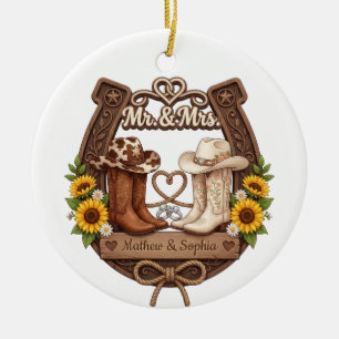 Persoonlijke Cowboy Trouw Kerst Ornament