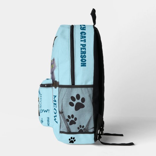 Persoonlijke Crazy Cat Person  Bedrukte Rugzak (Rechts)