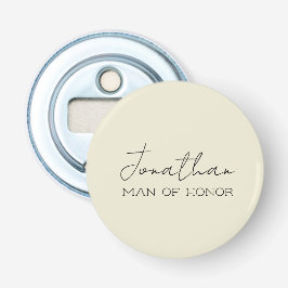 Persoonlijke Cream Man of Honor  Button Flesopener