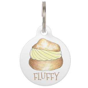 Persoonlijke Cream Puff Foodie Creampuff-tag Huisdierpenning