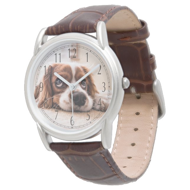 Persoonlijke Creaties Puppy Sad Spaniel Watch Horloge (Gekanteld)