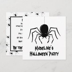 Persoonlijke Creepy Spiders Halloween Invitation Kaart