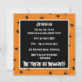 Persoonlijke Creepy Spiders Halloween Invitation Kaart (Achterkant)
