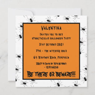 Persoonlijke Creepy Spiders Halloween Invitation Kaart