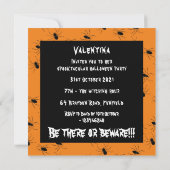 Persoonlijke Creepy Spiders Halloween Invitation Kaart (Achterkant)
