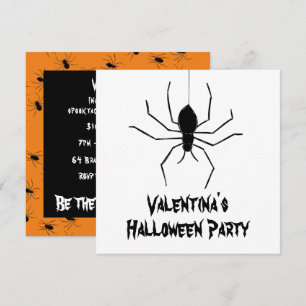 Persoonlijke Creepy Spiders Halloween Invitation Kaart