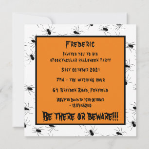 Persoonlijke Creepy Spiders Halloween Invitation Kaart