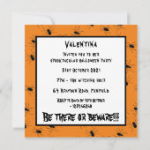 Persoonlijke Creepy Spiders Halloween Invitation Kaart (Achterkant)