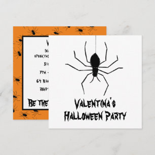 Persoonlijke Creepy Spiders Halloween Invitation Kaart