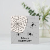 Persoonlijke Creepy Spiders Halloween Invitation Kaart (Staand voorkant)