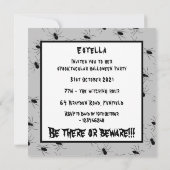 Persoonlijke Creepy Spiders Halloween Invitation Kaart (Achterkant)