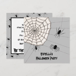 Persoonlijke Creepy Spiders Halloween Invitation Kaart