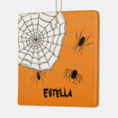 Persoonlijke Creepy Spiders Halloween Keramisch Ornament (Links)