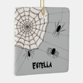 Persoonlijke Creepy Spiders Halloween Keramisch Ornament (Rechts)