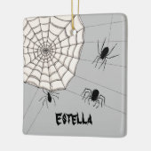 Persoonlijke Creepy Spiders Halloween Keramisch Ornament (Links)