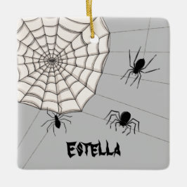 Persoonlijke Creepy Spiders Halloween Keramisch Ornament