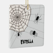 Persoonlijke Creepy Spiders Halloween Keramisch Ornament (Rechts)
