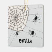 Persoonlijke Creepy Spiders Halloween Keramisch Ornament (Links)