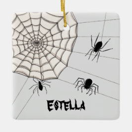 Persoonlijke Creepy Spiders Halloween Keramisch Ornament