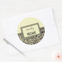 Persoonlijke Crème Luipaard Stickers