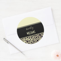 Persoonlijke Crème Luipaard Stickers