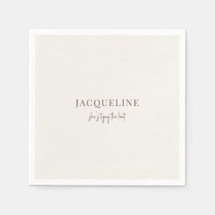 Persoonlijke Crème Trouwen Knoop Simpele Shower Servet